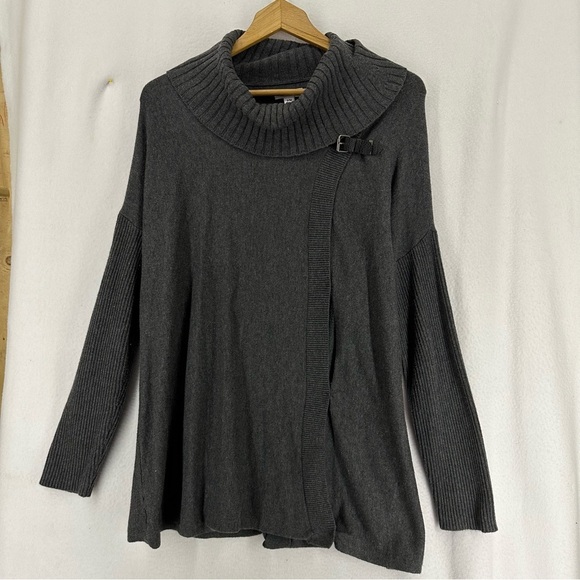Croft & Barrow Cowl Neck Long Sleeve Buckle Sweater Women’s Small Grey - Picture 1 of 10